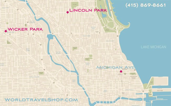 Map of Chicago Shopping Districts :: Chicago Shopping, Dining & Travel  Guide for Beverly Hills