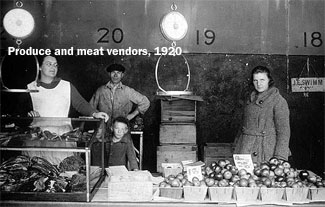Pike Place Produce and Meat Vendors 1920