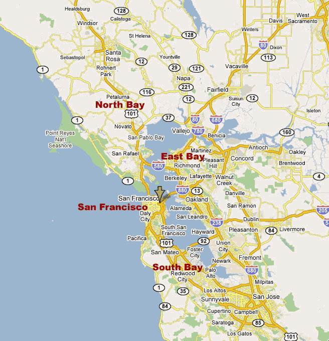 Bay Area Map of Shopping Districts