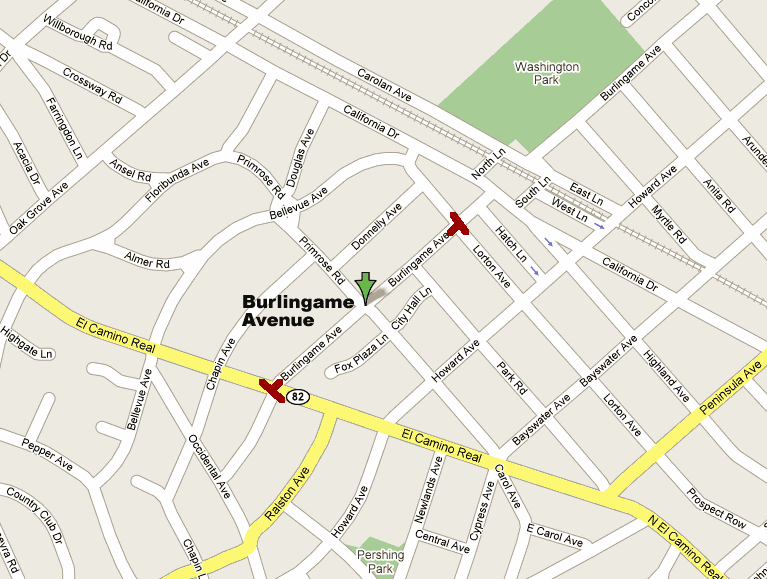 Burlingame Avenue Map