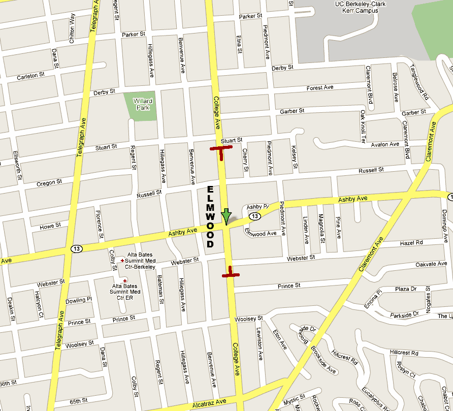 Elmwood Shopping District Map