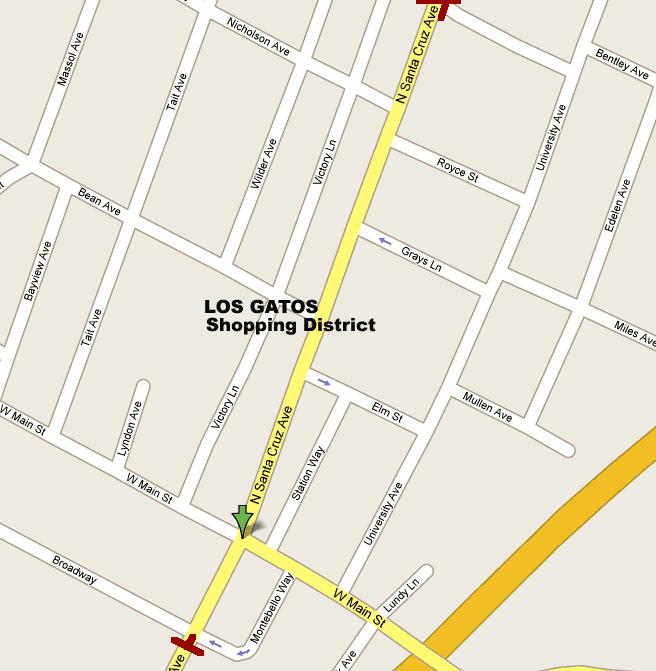 Los Gatos Shopping Distrcit Map