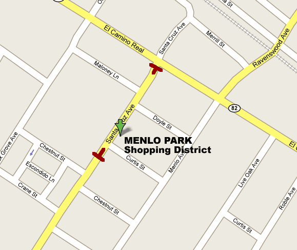Menlo Park Shopping District Map