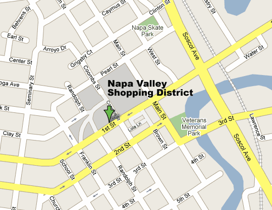 Napa Valley Shopping District Map