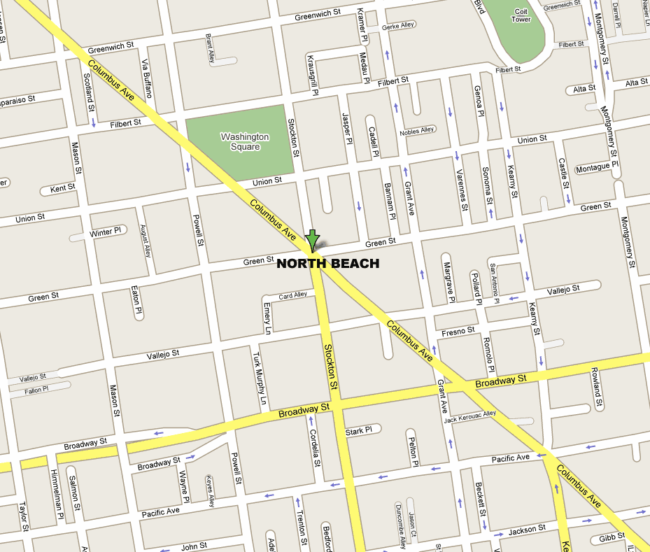North Beach Shopping District Map
