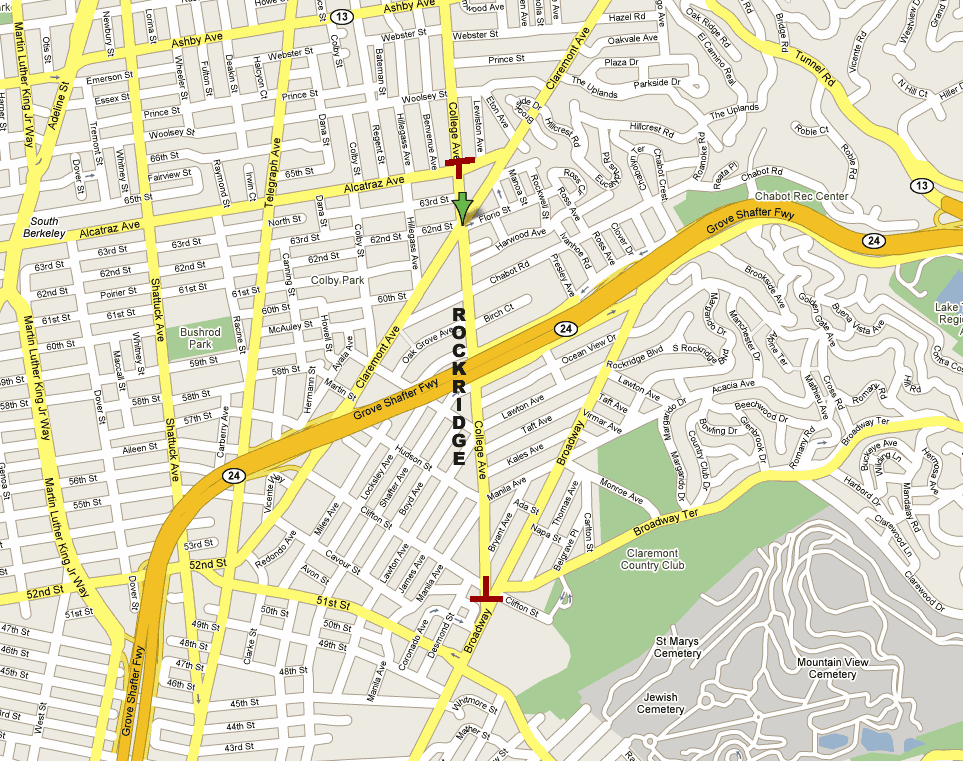 Rockridge Shopping District Map