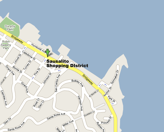 Sausalito Shopping District Map