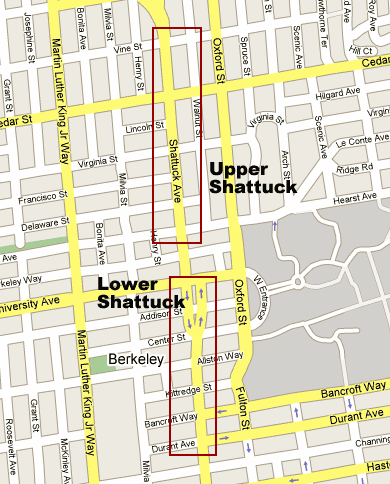 Shattuck Avenue Shopping District Map 