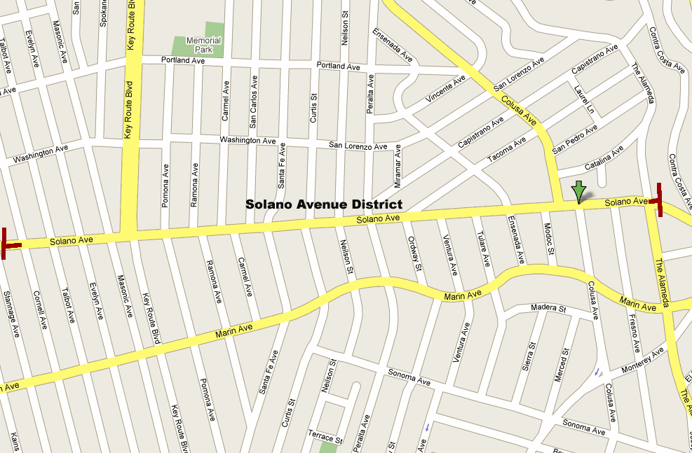 Solano Avenue Shopping District Map
