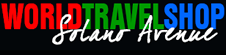 Solano Avenue and World Travel Shop Logo